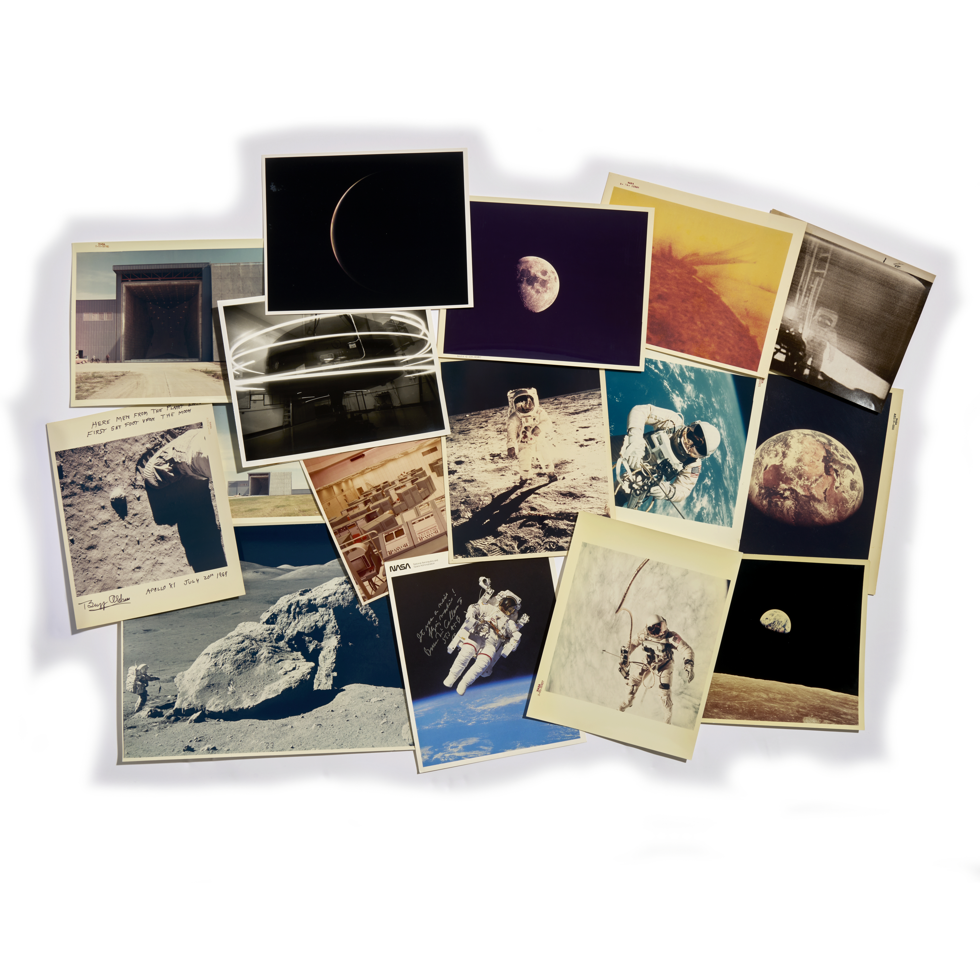 A group of Important NASA photographs, Neil Armstrong, William Anders, James McDivitt, and others. Vintage chromogenic and silver gelatin prints on fibre-based paper, mostly with early watermarks, some signed by the astronauts, offered by Christie's Private Sales